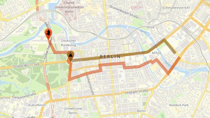 Route Gegendemo